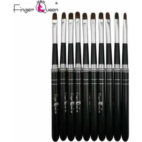 1Pcs Detachable Metal Nail Art Brush Flat Polish Gel UV Painting Drawing Salon Line 3D Tips Tool Manicure Pen B063