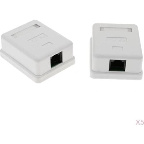 10 Pieces Cat5e Single Port Surface Mount Outlet Box RJ45 Face Plate with Backbox Combo