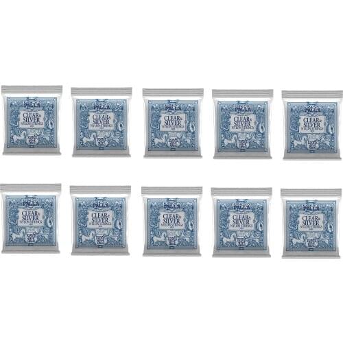 10 Set EniBall 2406/2403 Ernesto Palla Nylon Clear and Silver Classical Guitar Strings 028-042