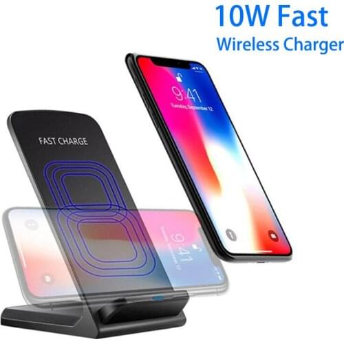 10W 2-Coil Qi Wireless Charger Stand For iPhone SE2 X XS MAX XR 11 Pro 8 Fast Charging Dock Station for Samsung S20 S10 S9