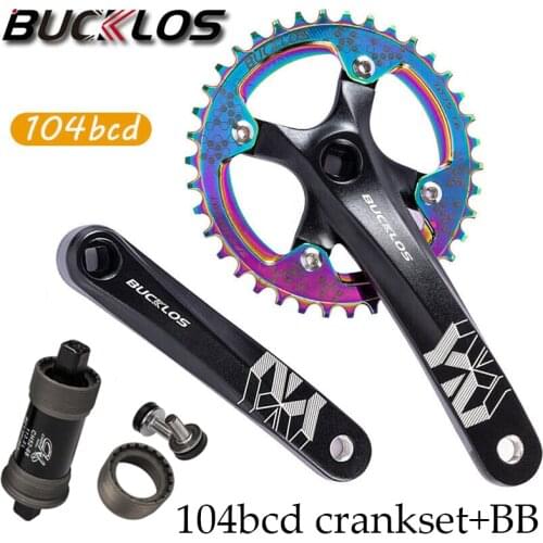 170mm crank Square hole Bicycle Crankset 104bcd Aluminum Alloy cranks With Bottom Single/double chainring cycling Accessories