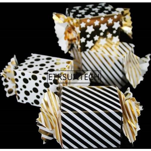 240pcs Hot Stamping Gift Box Candy Packages Christmas Wedding Birthday Party Decorations Sweets Food Packaging Supplies