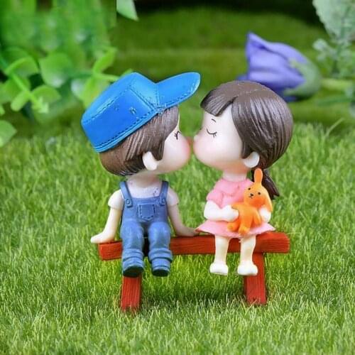 3Pcs/set Mini Cute Couple Doll For Doll House Decoration DIY Doll House