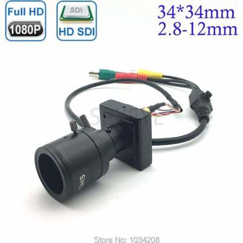 34*34MM Minature Size 2.8-12mm Lens Panasonic 1080P Full HD Super Mini HD SDI CAMERA With OSD Menu CVBS&SDI Output