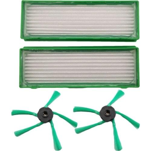 4 pieces/lot 2 filters +2 side brush Vacuum Cleaner filter kits Replacement for Vorwerk VR-200 Cleaner accessories dust Parts