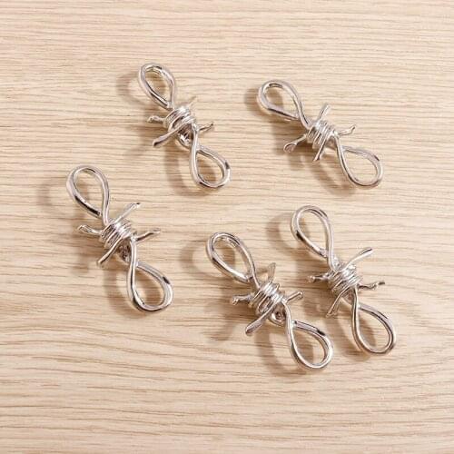 5pcs 45*19mm Trendy Alloy Silver Color Twisted Infinity Symbol Charms Connectors Fit Pendants Jewelry DIY Making Accessories