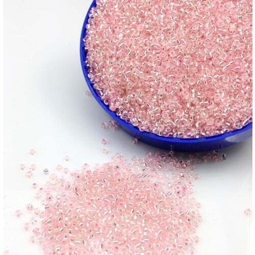 16g 1000pcs 2mm 12/0 Light Pink Silver Lined Round Loose Spacer Beads Cezch Glass Seed Bead Handmade Jewelry DIY Garment Bead