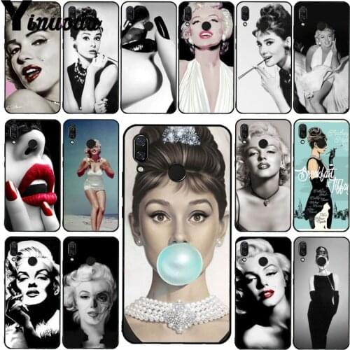 Yinuoda Audrey Hepburn Tattooed Marilyn Monroe Quote Phone Case for Xiaomi Redmi Note 7 8T Redmi 5plus 6A Note8 4X Note8Pro