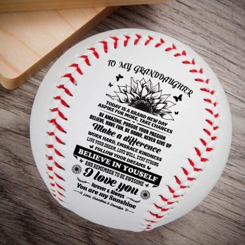 Grandpa And Grandma To My Granddaughter Laugh Love Live Baseball Ball Birthday Graduation Christmas Gift
