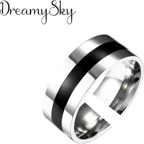 DreamySky New Trendy Silver Color Smooth Rings For Women Men Boho Vintage Jewelry Adjustable Size Finger Rings