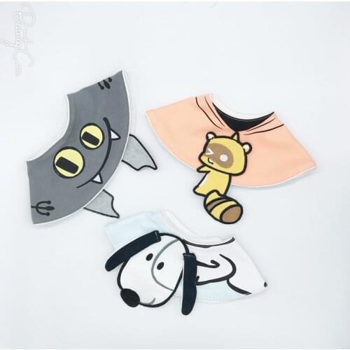 Cotton 360 degree Japanese round rotating baby bib baby saliva towel three-dimensional fake collar bib