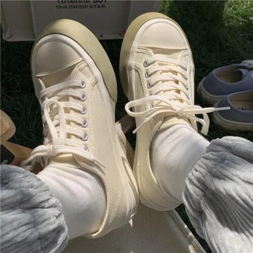 Women Fashion White Canvas Shoes Casual Platform Lace Up Sport Running Vulcanized Sneakers Designer Blue Black Espadrilles Flats