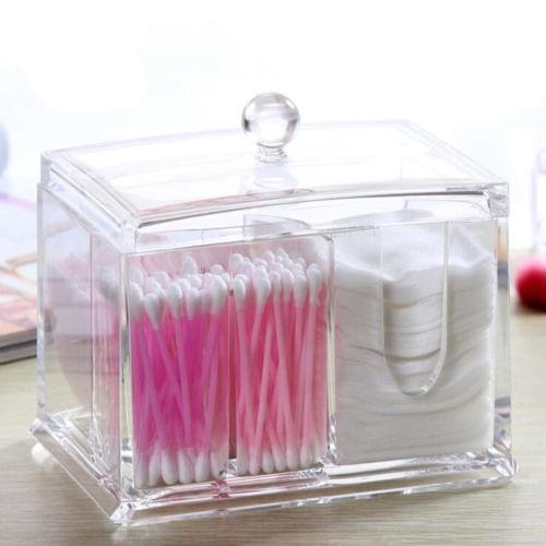 Swab Box Transparent Acrylic Pads Cosmetic Storage Holder Cotton Swab Holder Box Makeup Organiser Cotton Swabs Eco-friendly