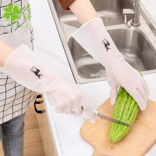 Kitchen Long Sleeve Dish Washing Gloves Household Dishwashing Gloves Durable Rubber Latex Gloves for Washing Clothes Dishes