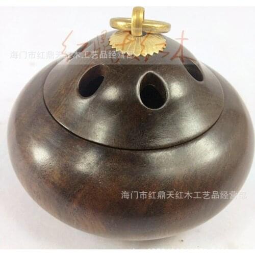 Mahogany red sandalwood incense burner plate of black solid wooden pagoda incense censer Incense supplies factory direct