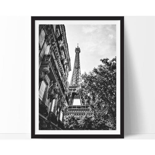 London Eiffel Tower City Street Scenery Canvas Prints Posters Black White Wall Art Picture Wall Art Decorative Painting