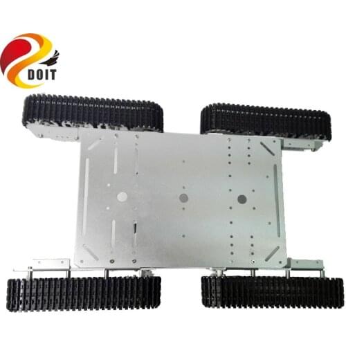 DOIT 4WD Metal Robot Tank Car Chassis T600 4 Motor Driven Tracked Model Smart Track Crawler Smart Crawler Caterpillar