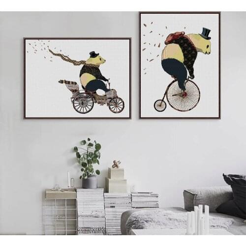 Cute Cartoon Bear Wall Art Canvas Painting Nordic Posters And Prints Animal Wall Pictures Kids Room Wall Decor