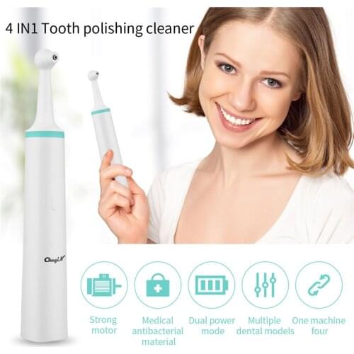 Multifunction Dental Electric Tooth Polish Cleaner Professional Stain Plaque Remover Sonic Vibration Teeth Whitening Eraser Head