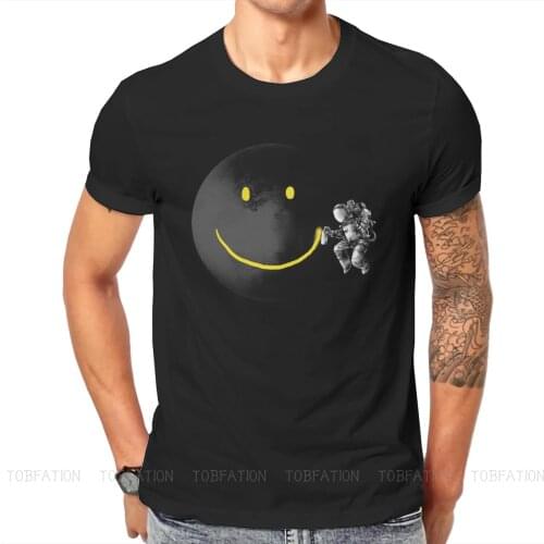 Abstract TShirt for Men Make a Smile Humor Leisure Sweatshirts T Shirt Novelty Trendy Loose