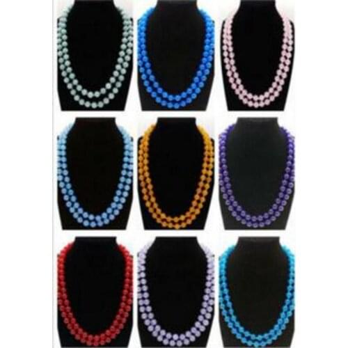 Natural 8mm Multiple Jade Gemstone Round Beads Necklace