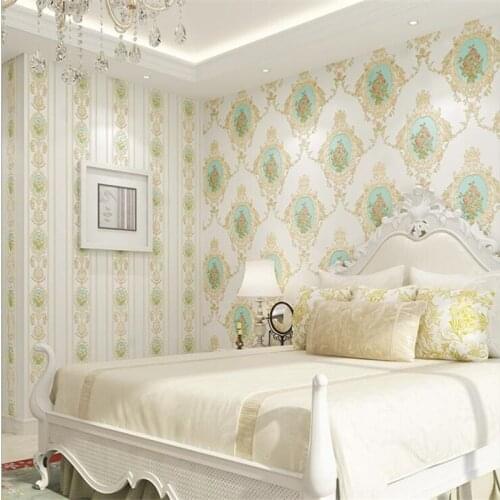 Beibehang European-style three-dimensional pressure of warm non-woven wallpaper living room bedroom full wallpaper AB models