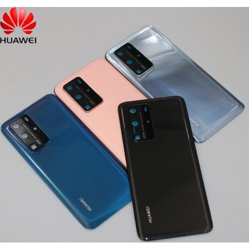 Original Huawei P40 Pro Glass Housing Cover Replacement Back Rear Door Battery Case Housing Cover For P40PRO P 40 + Camera Lens