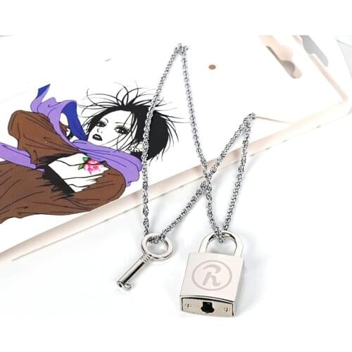Anime Ai Yazawa NANA Necklace Lovers Key&Lock Pendant Statement Necklace Cosplay Friends Jewelry Colar Gift