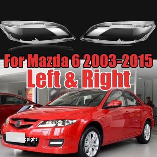 Wooeight Front Headlamp Lens Car Headlight Cover Replacement Front Transparent Light Auto Shell Fit For Mazda 6 2003-2014 2015