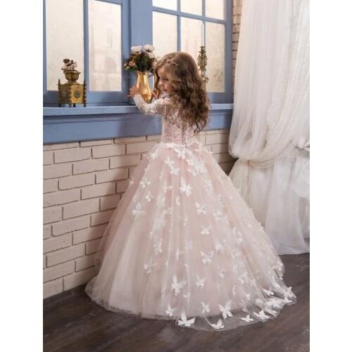 Flower Girl Dresses Tulle 2010 Appliqued Pageant Dresses For Girls First Communion Dresses Kids Prom Dresses