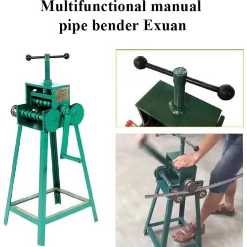 Hand-crank pipe bender multi-function manual curved pipe bending tool steel pipe stainless steel bending machine simple operatio
