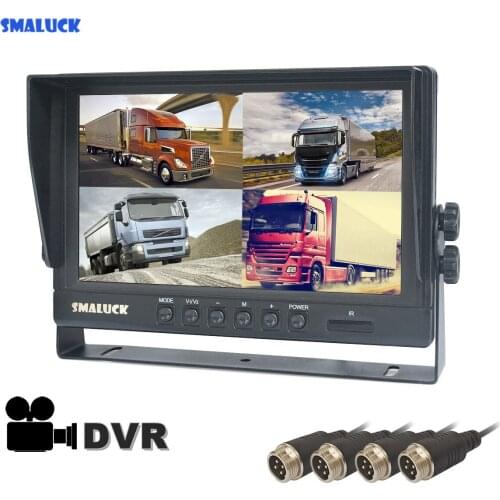 SMALUCK 9" AHD IPS 1024x800 HD Car Monitor Rear View Monitor Support 256GB SD Card AHD Car Camera Video Recording