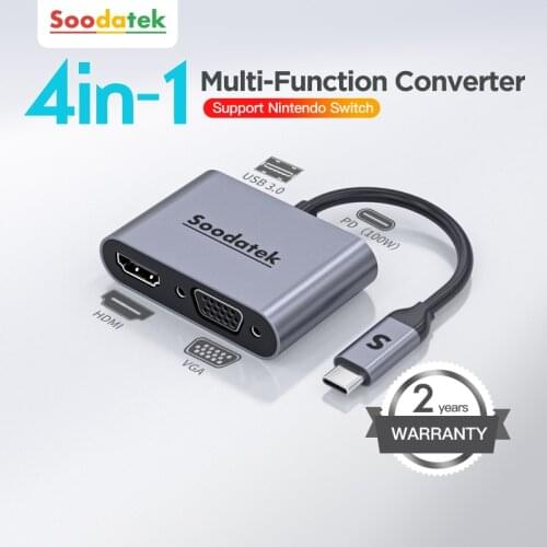 Soodatek Switch Dock TV Dock for Nintendo Switch Portable Docking Station USB C to 4K HDMI-compatible USB 3.0 PD for Macbook Pro