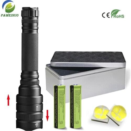 40000lumens High power led flashlight torch 18650 rechargeable battery xhp70 xhp50 flashlight zoom waterproof lantern for police