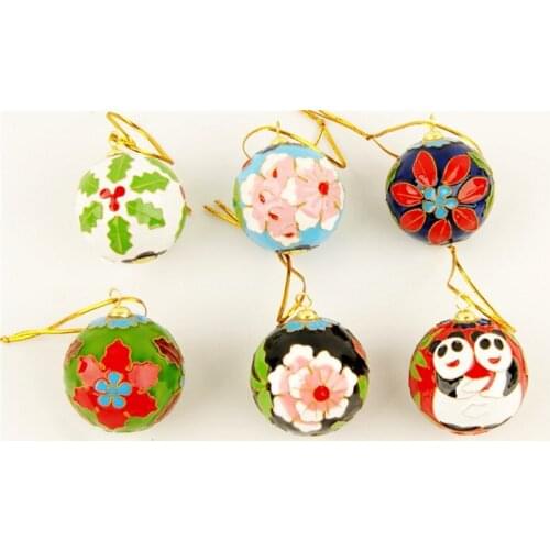 Wholesale 10 pieces of Chinese handmade cloisonne enamel Christmas decoration ball jewelry 45MM