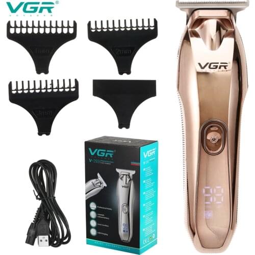 VGR Electric Washable Rechargeable Metal USB 1200mAh Hair Clipper Professional Barber Trimmer With Carbon Steel Cutter Head