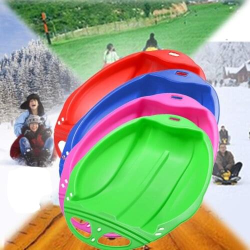 Winter Outdoor Sport Thicken Kid Adult Snow Sled Sledge Ski Board Sleigh Outdoor Grass Plastic Boards Sand Slider Snowboard #T4G