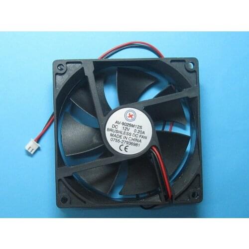 1 Pcs Brushless DC Cooling Fan 12V 9025S 7 Blades 92x92x25mm 2pin Sleeve-bearing