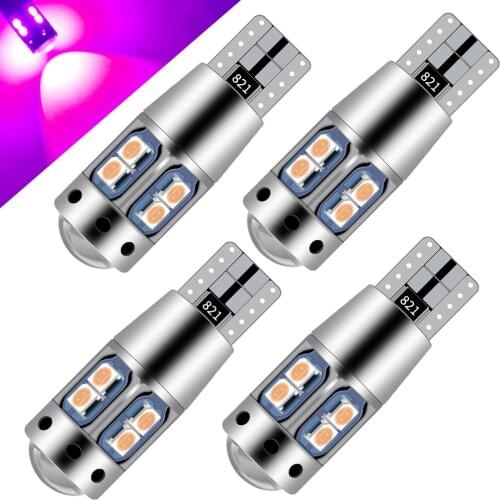 10PCS T10 w5w canbus car interior light 194 501 led 26 3030 10-SMD Instrument Lights bulb lamp dome light no error 12V Pink