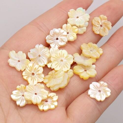 AAA 13MM Natural Seawater Lucky Petal-shaped Shell Charms Loose Beads for Jewelry Making Bracelet DIY Necklace Accessories 2PCS