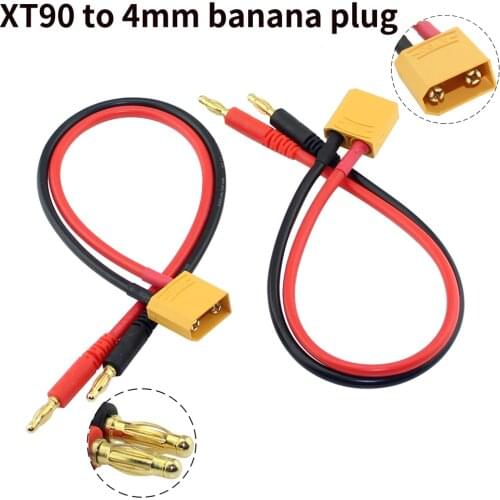 2PCS XT90 Plug To 4MM Banana Head Connection Line Aircraft Model Remote Control Charger Conversion Connection Line