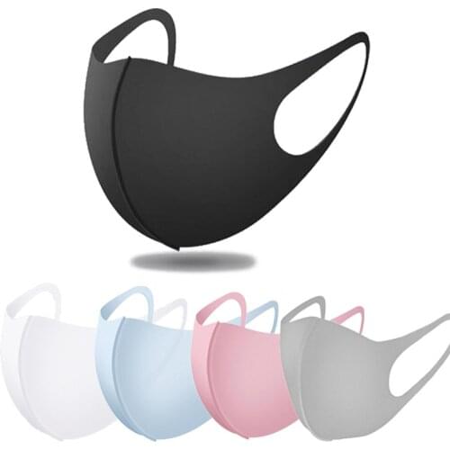 3pc Adult Washable Black Ice Silk Face Mask Anti-dust Cotton Reusable Protection Mask Breathable Mouth Masks Halloween Cosplay