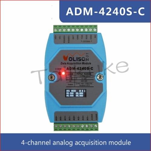 4-channel Analog Acquisition Module Current 0-20mA/4-20mA Voltage 0-10V to RS485 Modbus RTU