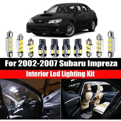 8pcs White Canbus No Error LED Interior Reading Dome Map Light Bulbs Kit For 2002-2007 Subaru Impreza Car Accessories