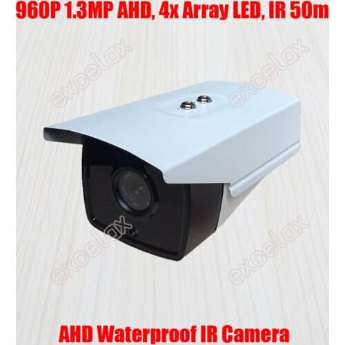 960P 1.3MP AHD 2500TVL Waterproof IR Bullet Camera 30-50m 4PCS Array LED Outdoor Body Camera for 500m Coaxial Cable Transmission