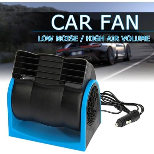 12V Car Air Conditioner Vehicle Air Fan Truck Boat Car Cooling Speed Adjustable Silent Cool Cooler w/ Car Cigarette Lighter