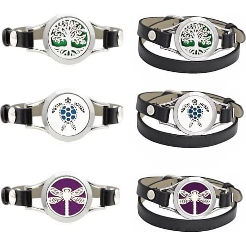 BOSHI Locket Bracelet Stainless Steel Jewelry Wristbands Aroma Diffuser Essential Oil Wrap Bracelet For Women Men 25mm Bangle