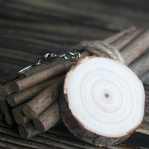 Unisex Woman Men Wood Keychains Retro Vintage Key Chains Diy Car Key Rings Bag Charms Bag Charm