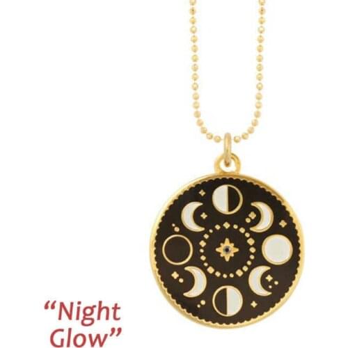Chandler Moon Phase Necklace Galaxy Chocker Necklaces For Women Black Enamel Vintage Rouind Pendant Moon Crecent Charm Chokers