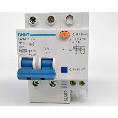 CHINT DZ47LE-32 2P C16A 30mA Earth Leakage Circuit Breaker/Residual Current Operated Circuit Breaker